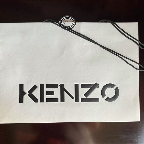 KENZO LARGE WHITE PAPER SHOPPING BAG 100% AUTHENTI - Picture 1 of 8